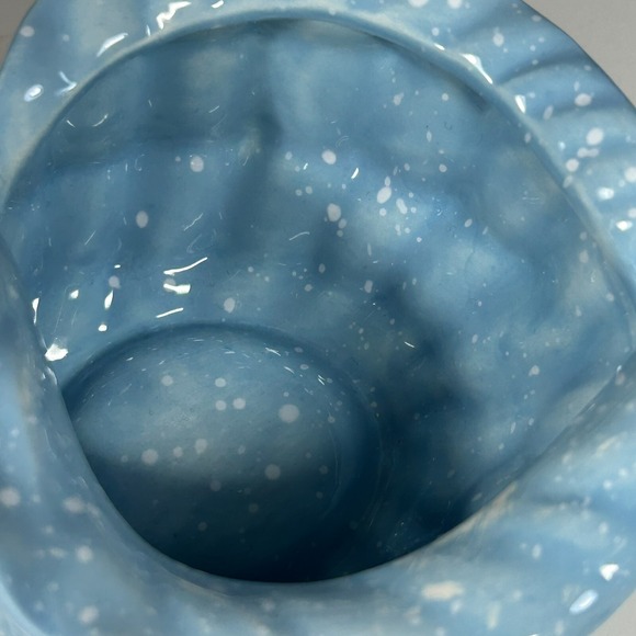 Blue & White Glazed Ceramic Shell Dish Bowl Jewelry Trinket Planter Decor - Picture 6 of 8